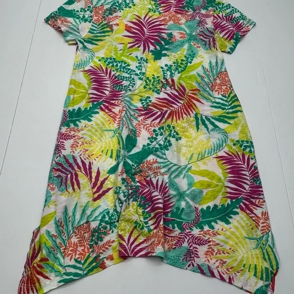 Fresh Produce Tropical Leaf Print Tunic Top Women’s S Asymmetrical Bottom - Picture 14 of 14